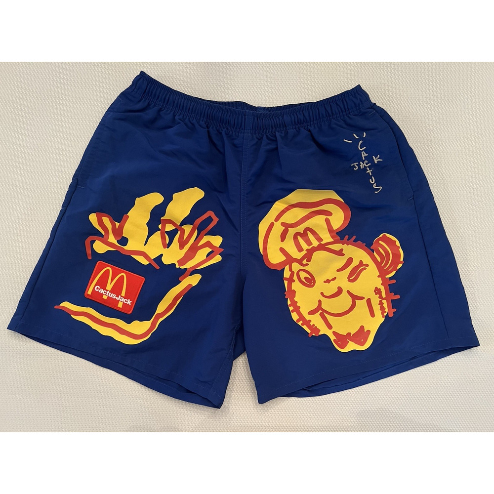 TRAVIS SCOTT X McDonald’s Cactus Jack Collab Shorts SM BLUE Beach Pool Collect